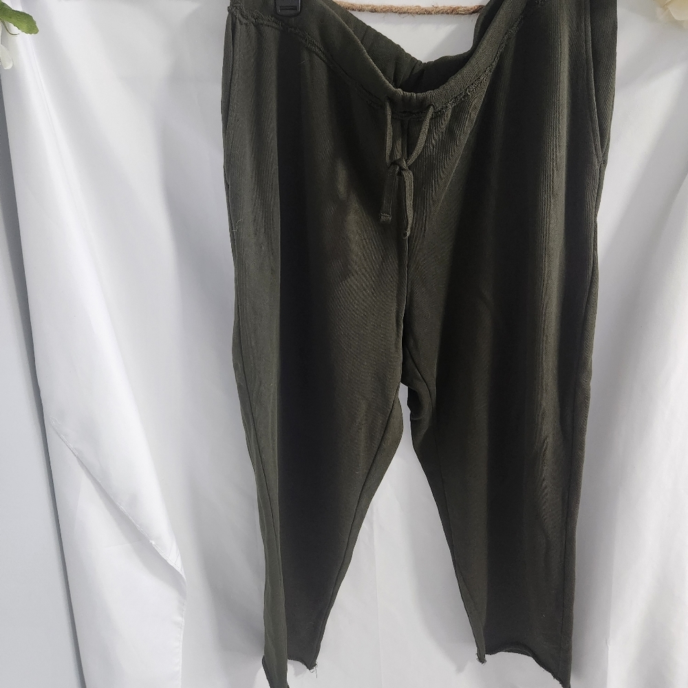 Eileen Fisher Olive Green Drawstring Track Pants